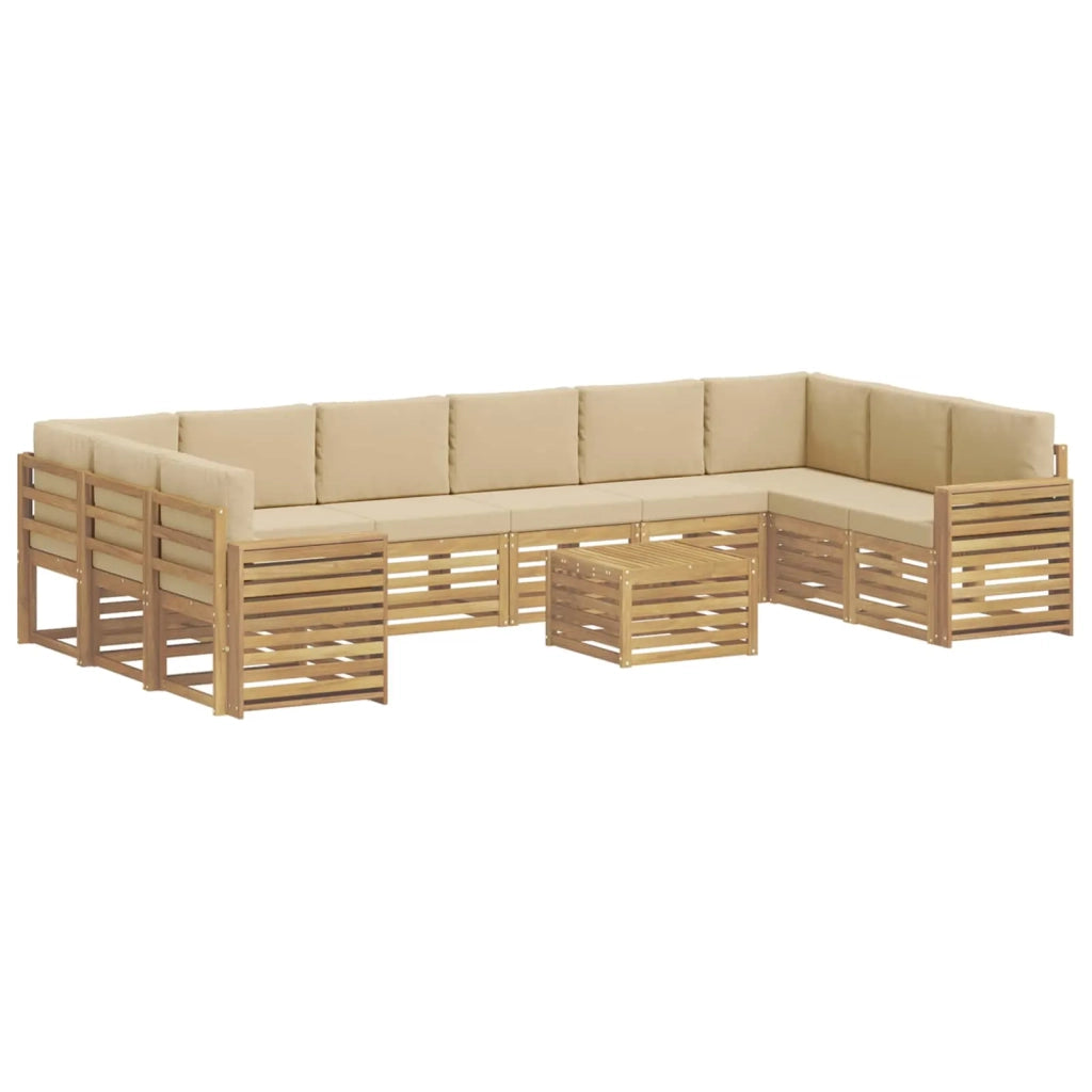 Set di divani da esterno 11 pcs Bianco e Beige 59 x 59 x 37 cm 3392633
