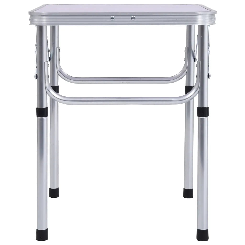 Tavolo Pieghevole da Campeggio Bianco in Alluminio 60x45cm