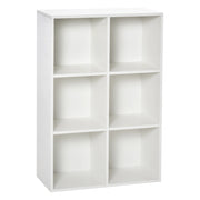 Libreria 3 Livelli 6 Cubi in Legno ¨C Minimal ¨C 65.5x30x97.5 cm Bianco