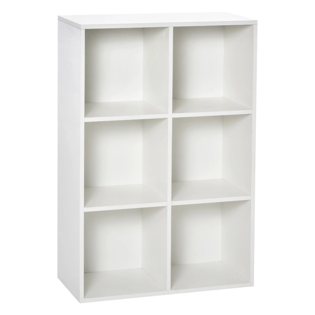 Libreria 3 Livelli 6 Cubi in Legno ¨C Minimal ¨C 65.5x30x97.5 cm Bianco