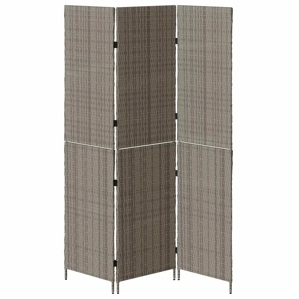 Divider per stanze | Paravento | Divisorio Ambienti Grigio 146 x 180 cm polyrattan