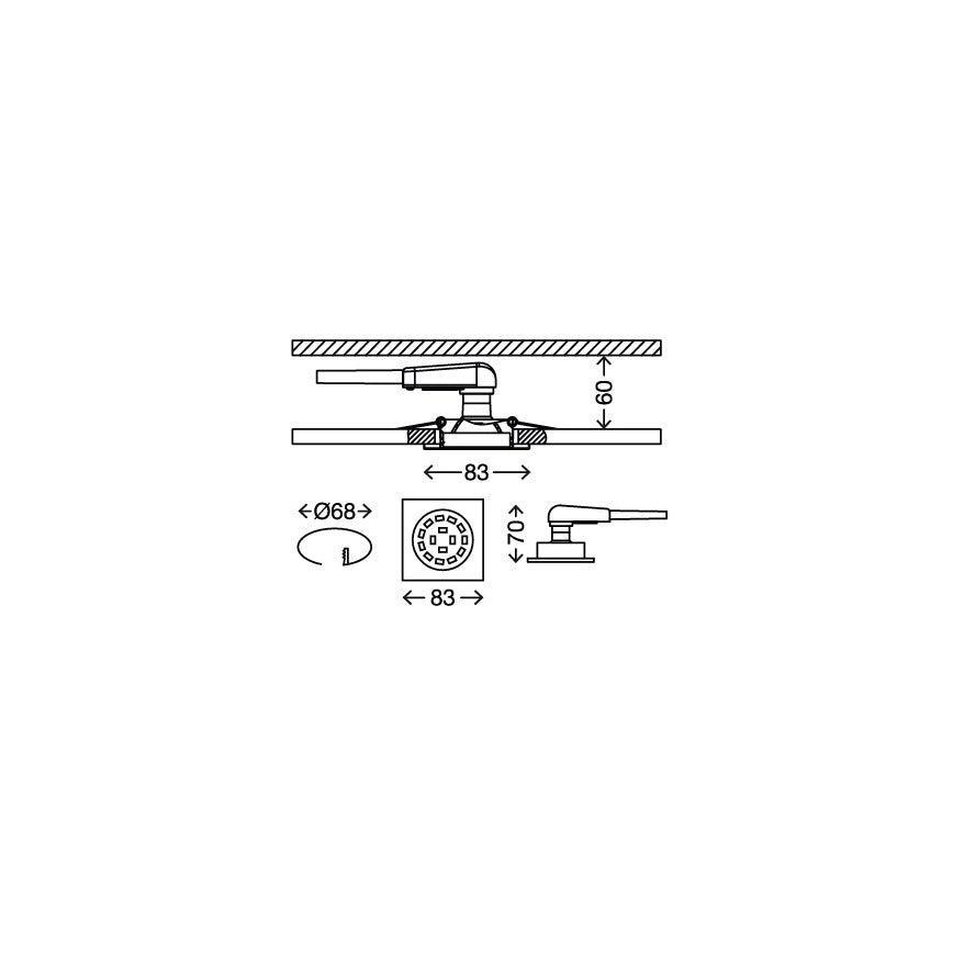 KIT 3 FARETTI INCASSO ORIENTABILI NON DIMMERABILI