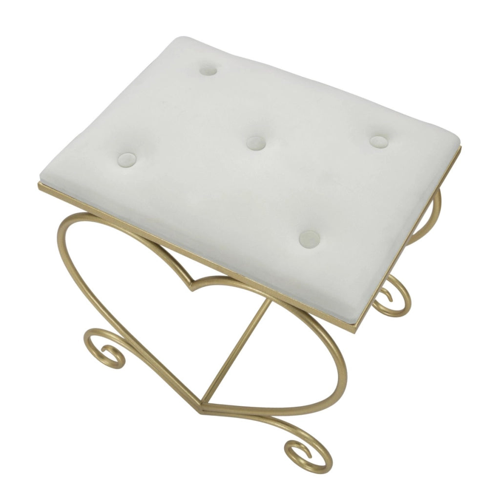 Sgabello Heart crema e gold – 50 x 37,5 x H 51,5 cm