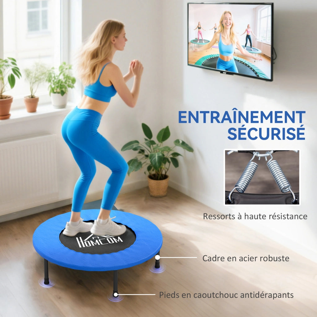 Trampolino fitness mini ¨C Xylo ¨C ? 81 cm, carico 100 kg, piedini antiscivolo, blu e nero