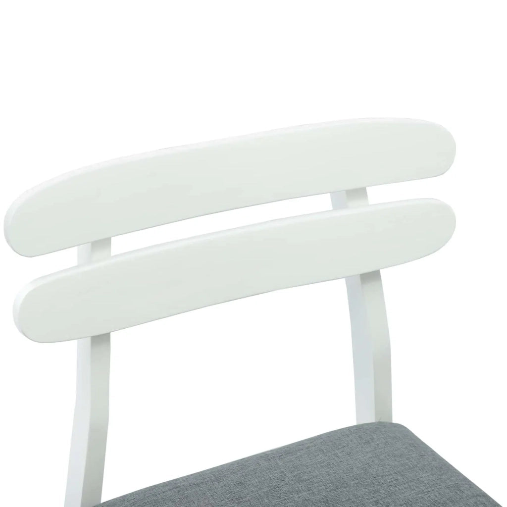Sedia da pranzo 2 pcs Bianco e Grigio Legno di gomma solido 42020514