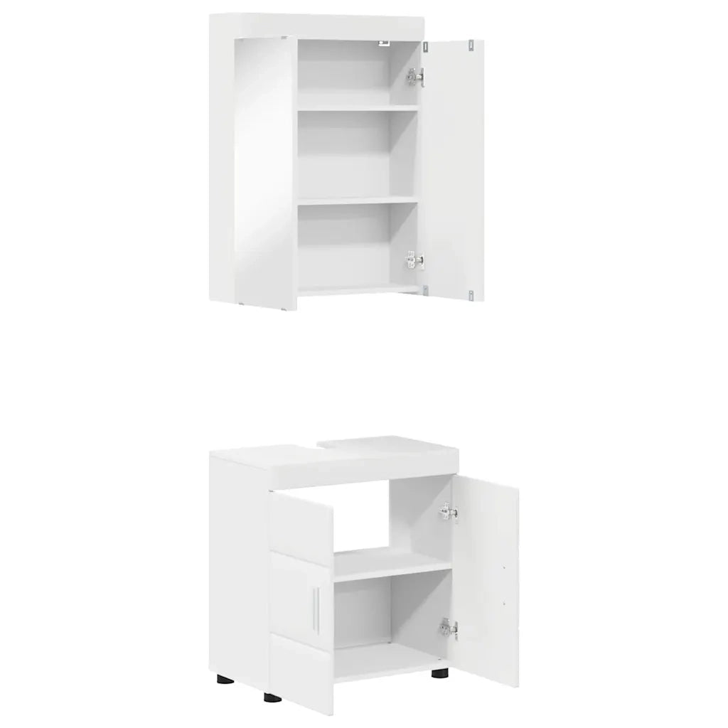 Set di mobili per il Bagno | Armadio da bagno TULUM 2 pz Bianco 60 x 34 x 63 cm