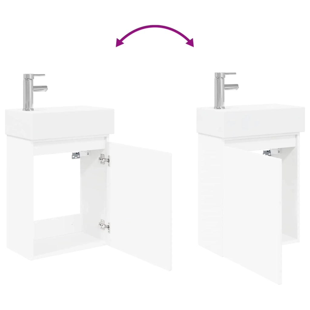 Mobile bagno con rubinetto Bianco 45,5 x 22,5 x 84 cm 889441