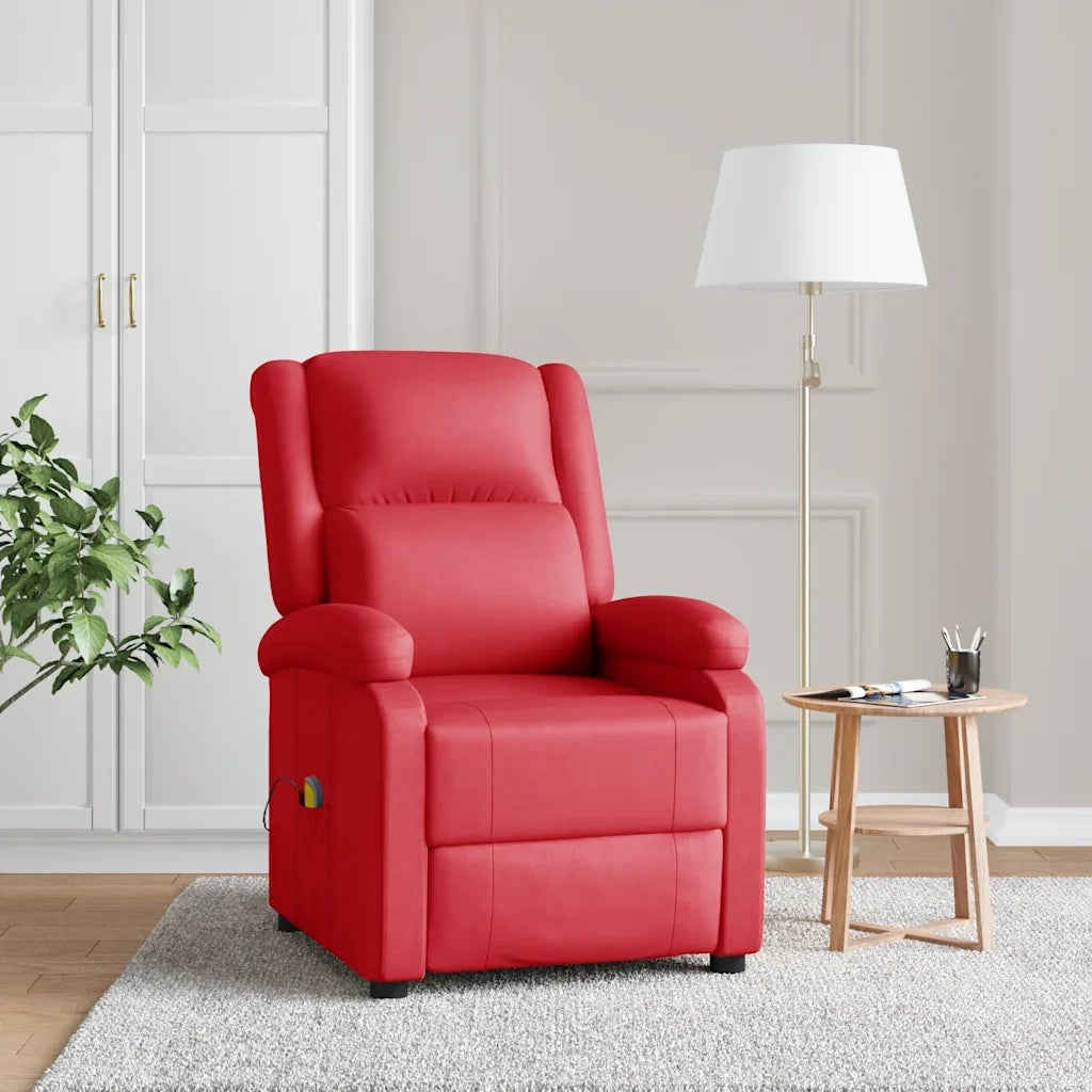 Poltrona Massaggiante Rossa in Similpelle 340167