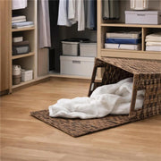 MA MAISON SET 3 CESTE PORTABIANCHERIA CON COPERCHIO IN VIMINI IN COLORE MARRONE