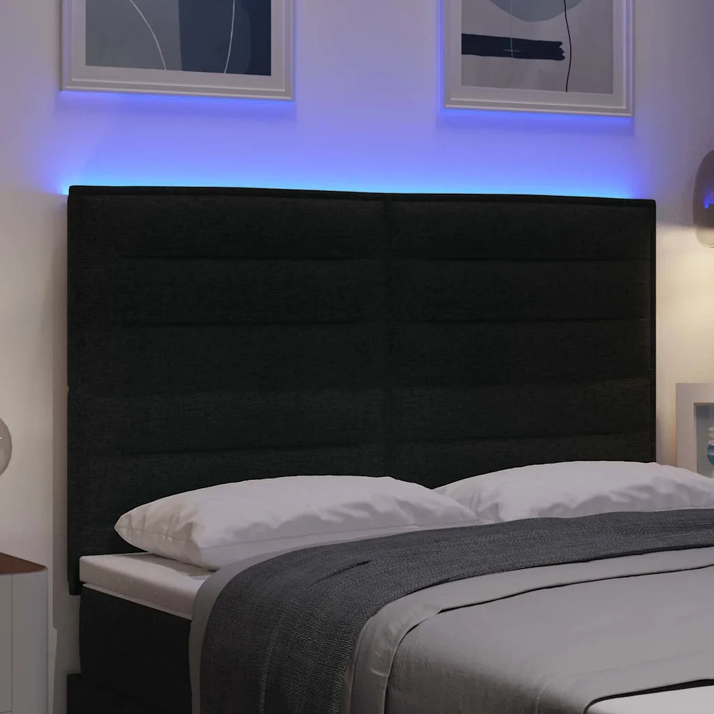 Testiera LED con strisce LED con testiera Nero 160 cm Tessuto 3338295