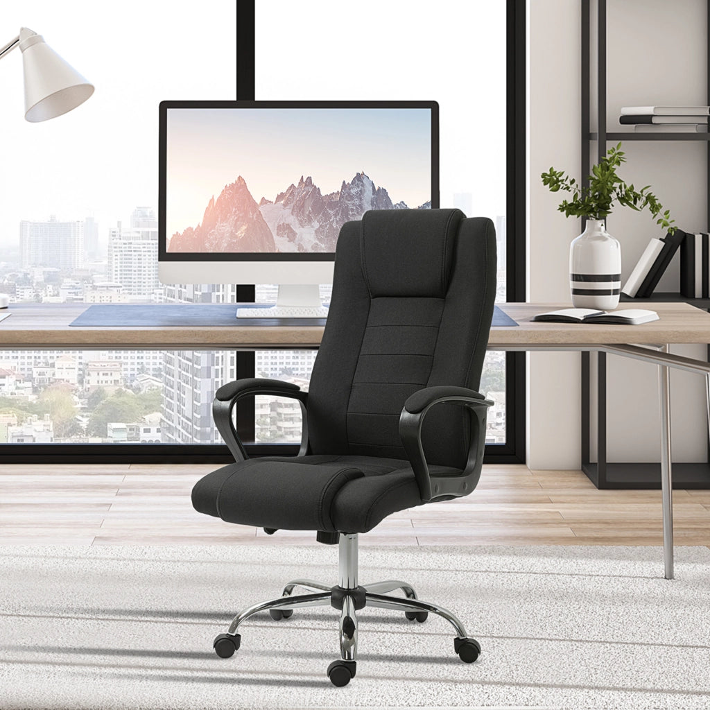 Sedia da Ufficio Ergonomica con Braccioli ¨C Minimal ¨C Tessuto Grigio