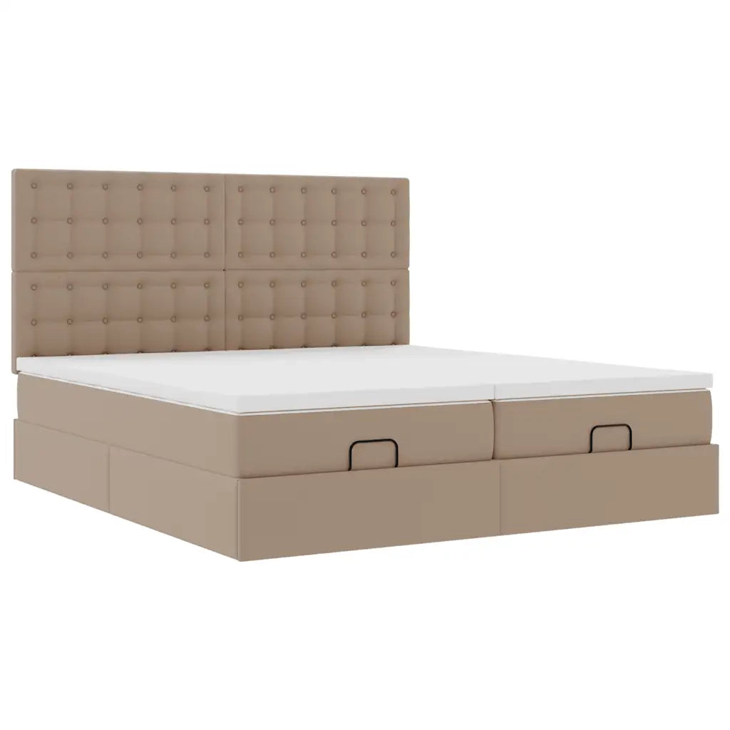 Struttura Letto Pouf con Materassi 200x200cm Similpelle 3314512