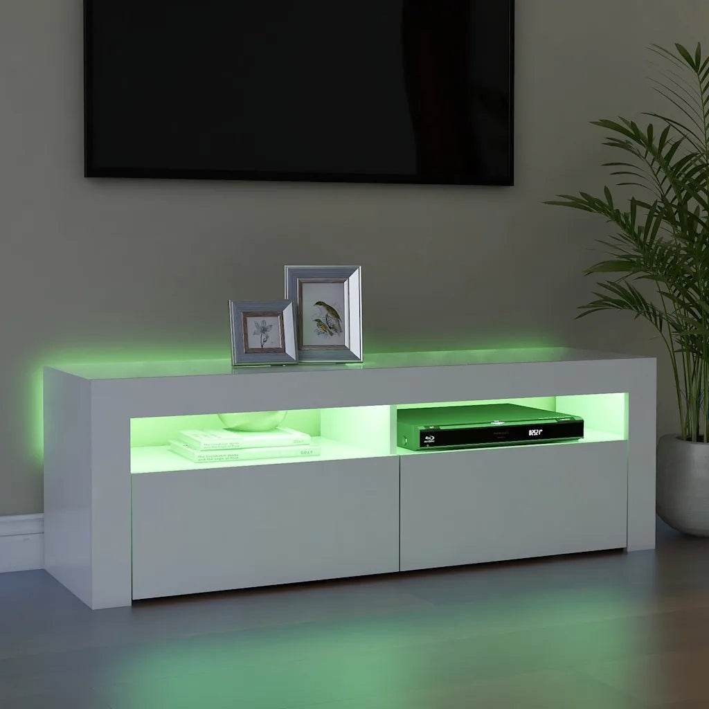 Mobile Porta TV con Luci LED Bianco 120x35x40 cm 804310