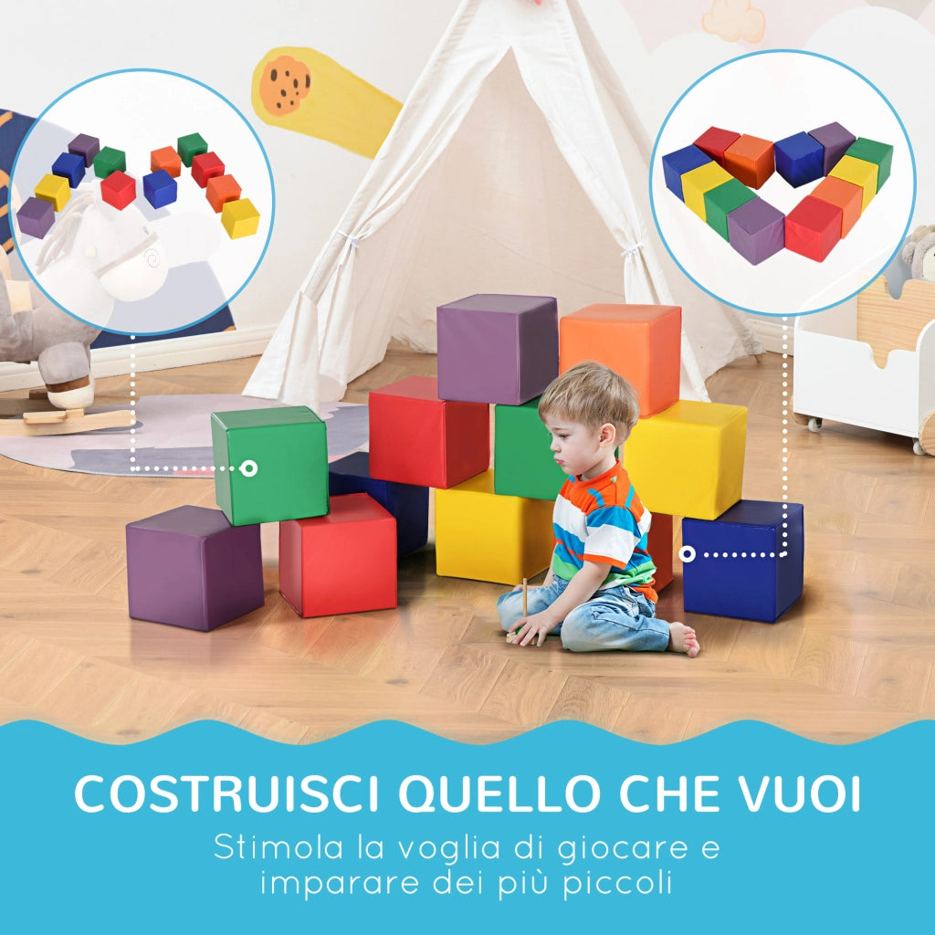 Cubi Giocattolo Morbidi per Bambini ¨C Minimal ¨C 20x20x20 cm Multicolore