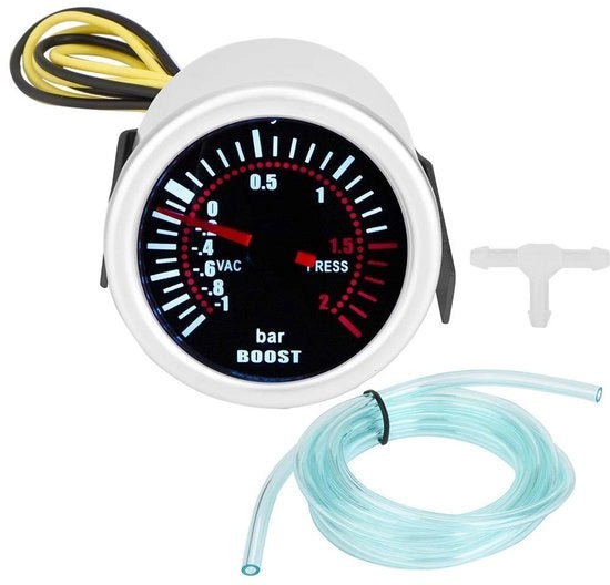 Misuratore di Pressione Universale a 2 Pollici - Display LED - Alta Precisione - Incluso Tubo PVC/T-fitting - Materiale Resistente/Materiale Plastico