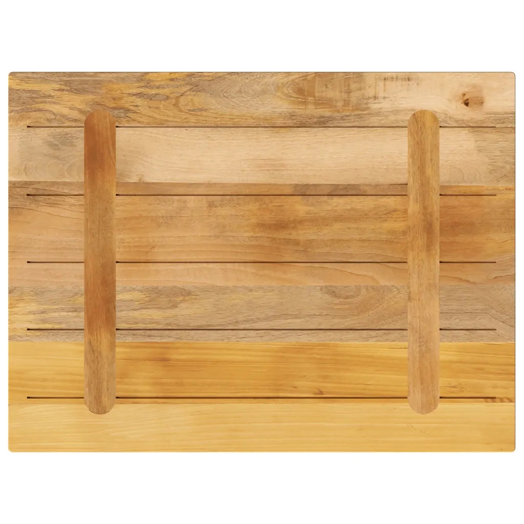 Piano per Tavolo 90x60x2,5cm Rettangolare Legno di Mango Grezzo 371332