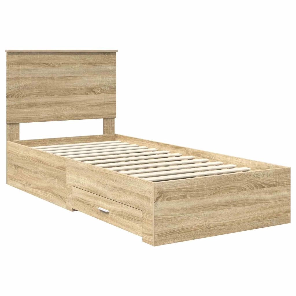 Struttura del letto con testiera Rovere Sonoma 100 x 200 cm 3409687