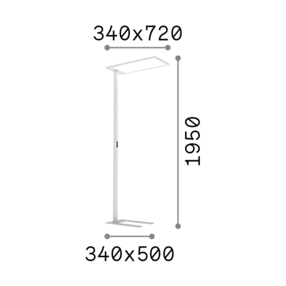Piantana Moderna Comfort Metallo Bianco Led 76W K Luce Naturale 4000K