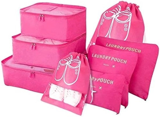 Set di organizzazione per viaggi 8 pezzi con borse per scarpe