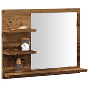 Armadietto a Specchio da Bagno-Mobile bagno con specchio Legno Vecchio 60x10,5x45 cm