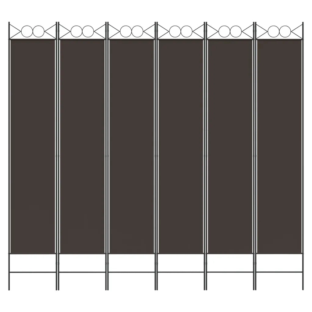 Divisorio a 6 Pannelli Marrone 240x220 cm in Tessuto