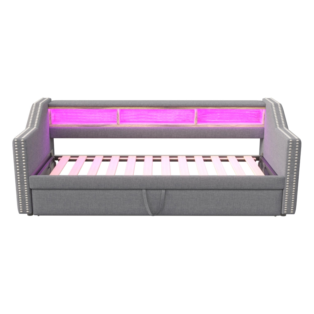 Letto divano estraibile tessuto di iuta 180x190 cm