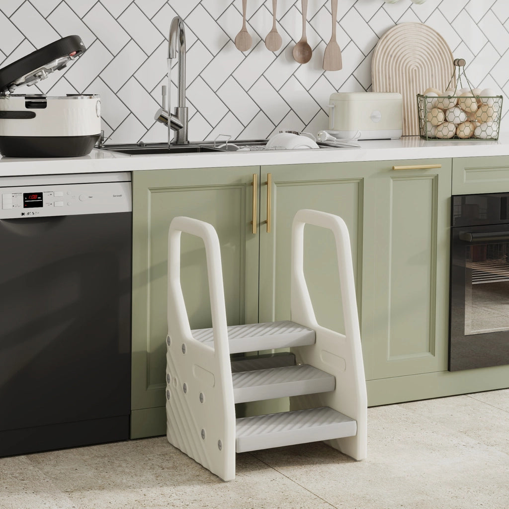 Scalino Bambini ¨C zephmum ¨C Grigio, Plastica, Regolabile 2-3 Gradini