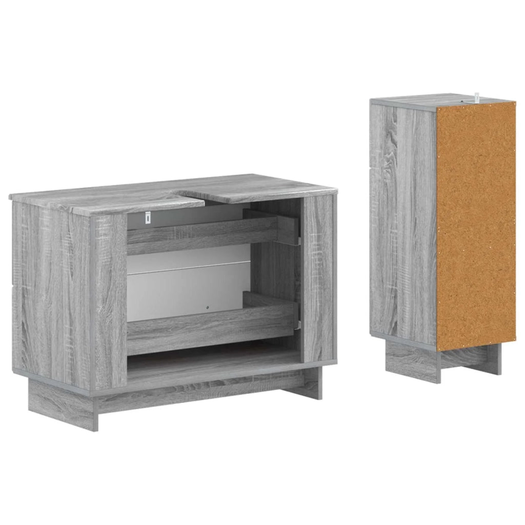 Set di Armadi da Bagno da 2 Pezzi EDE Sonoma grigio 3417663