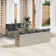 Set Divano da Giardino con cuscino 8 pcs Grigio chiaro