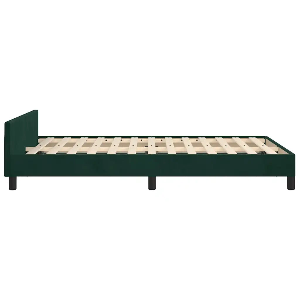 Letto matrimoniale | Letto per adulti | Giroletto senza Materasso Verde Scuro 120x190 cm Velluto