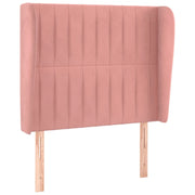 Testiera | Testata ad Orecchio Rosa 93x23x118/128 cm in Velluto