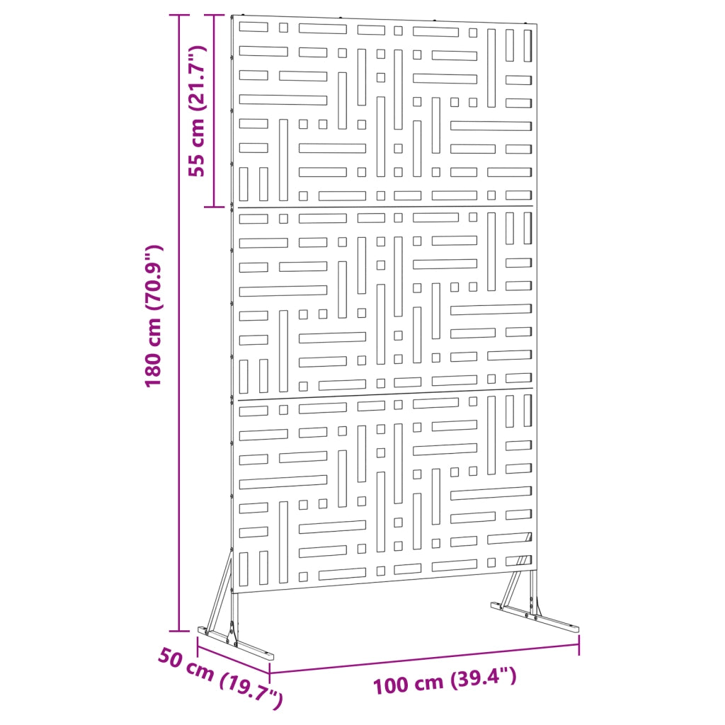 Schermo di Privacy 180 cm Acciaio Nero