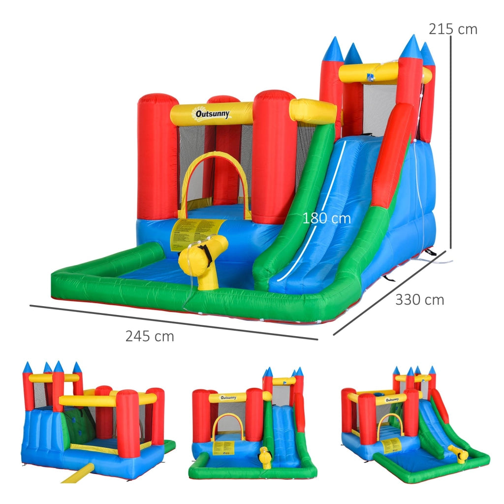 Castello Giostra Gonfiabile 330x245x215 cm in con Pompa Inclusa
