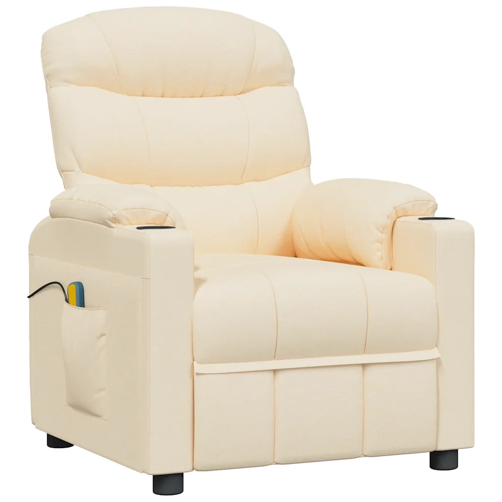 Poltrona Massaggiante Elettrica Crema in Tessuto 3143512