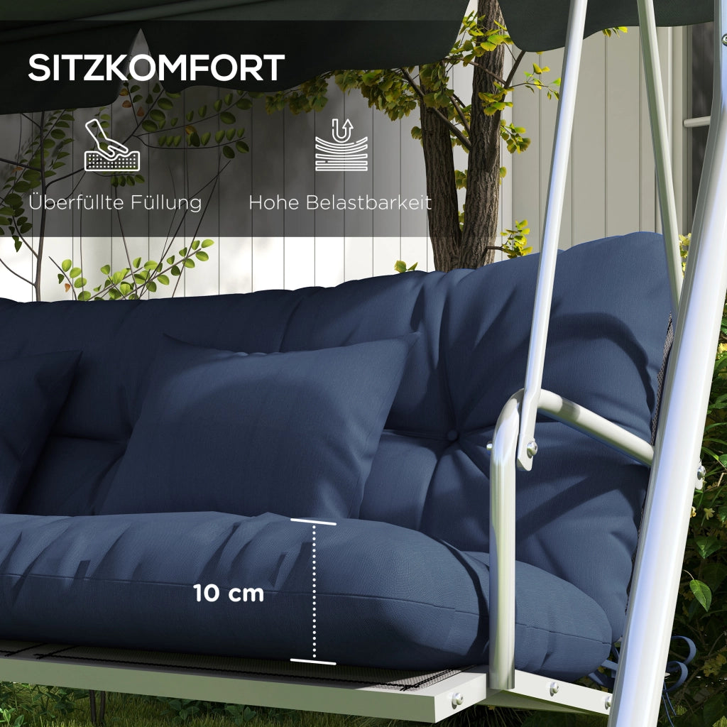 Set di 4 cuscini per sedie ¨C zephmum ¨C marino, 150x50 cm, 10 cm di spessore, impermeabile