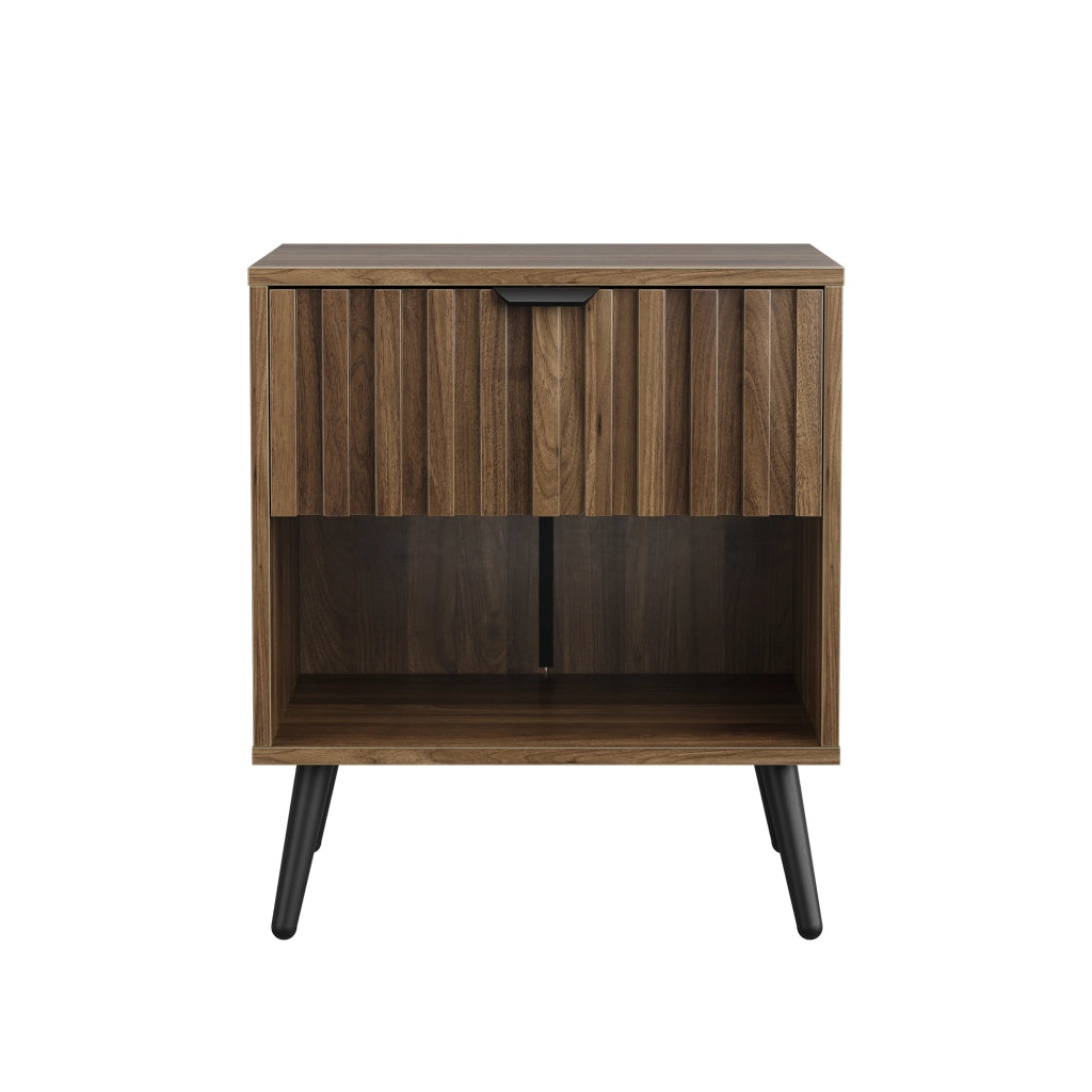 Tavolino Comodino con Cassetto ¨C MINIMAL ¨C Noce, 45x40x53 cm