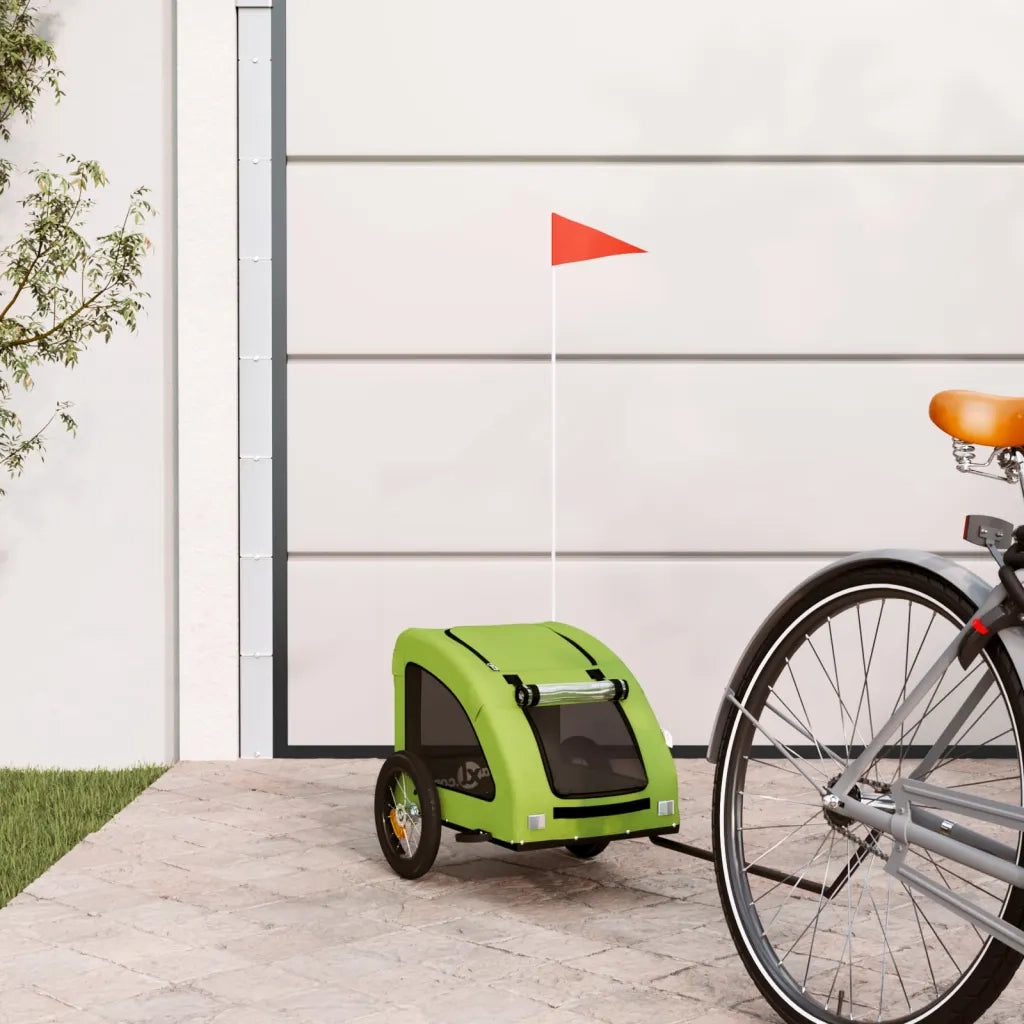 Rimorchio da Bici per Animali Verde Oxford e Ferro 93955