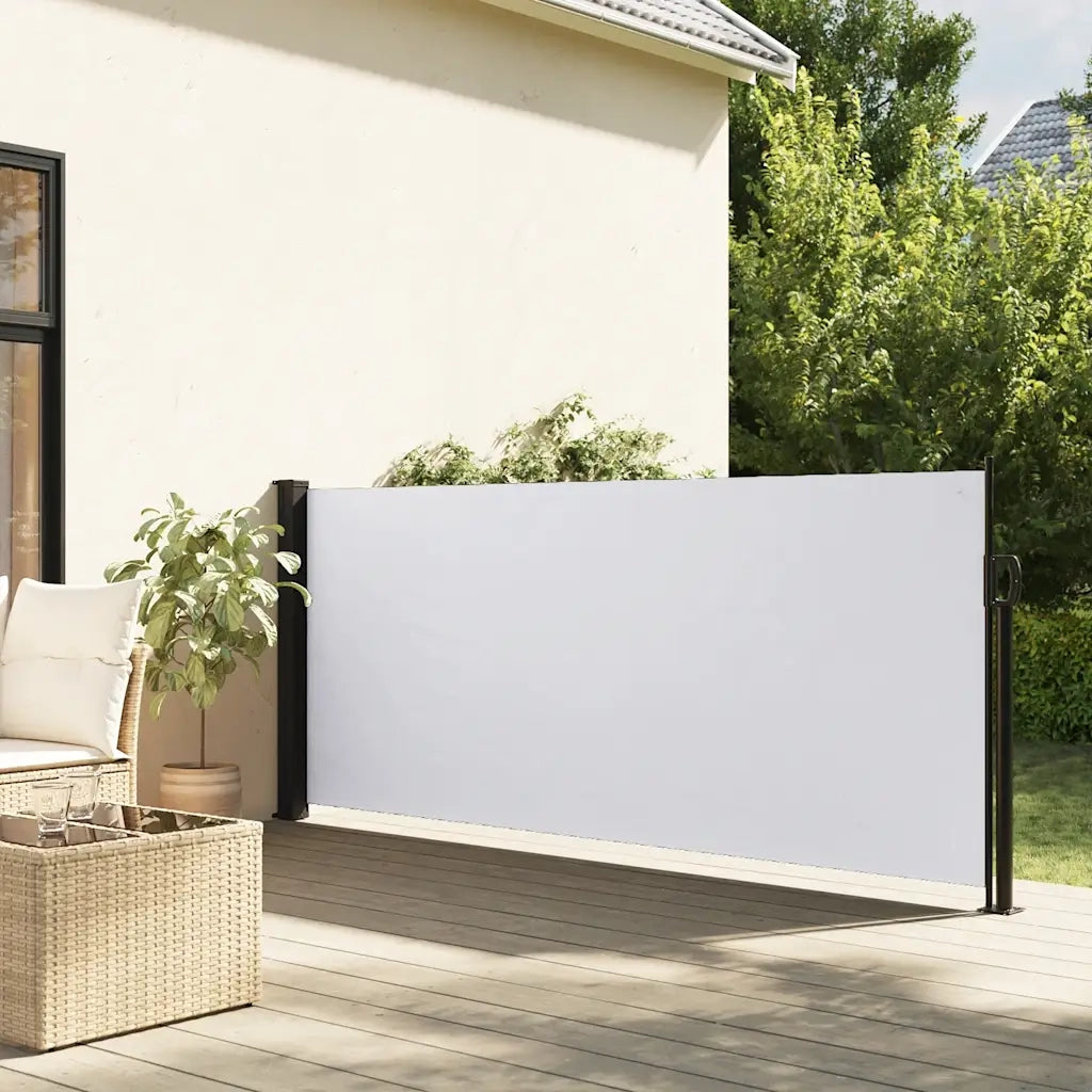 Tenda da Sole | Tenda parasole Laterale Retrattile Bianco 100x500 cm