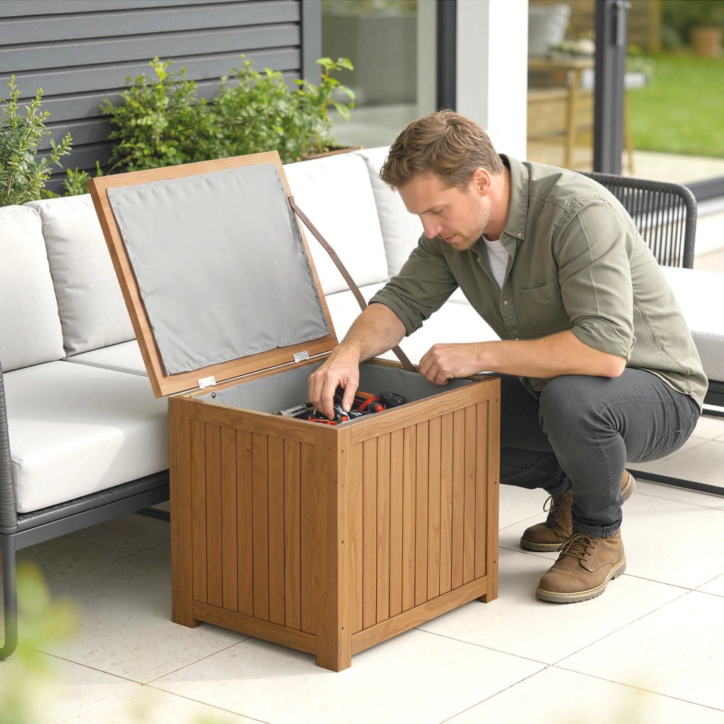 Cassa da Giardino in Legno Massello 130L ¨C zephmum ¨C Marrone