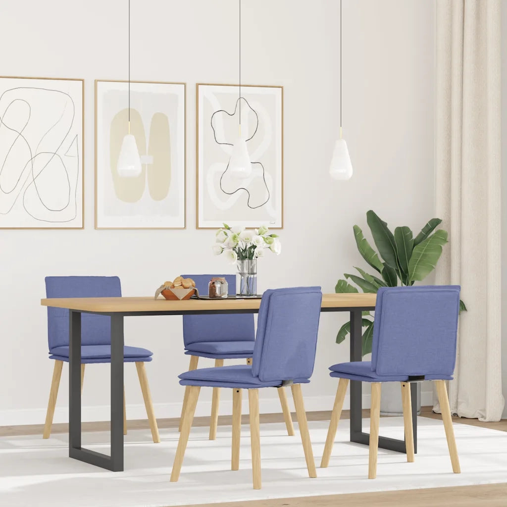 Sedie da Pranzo 4 pz Blu Jeans in Tessuto 3315365