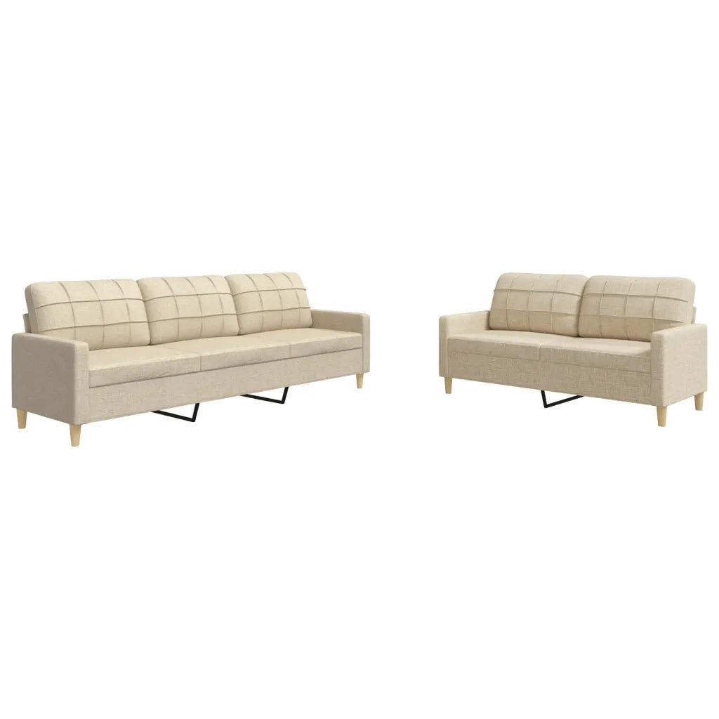Set di Divani 2 pz Crema in Tessuto 3278321