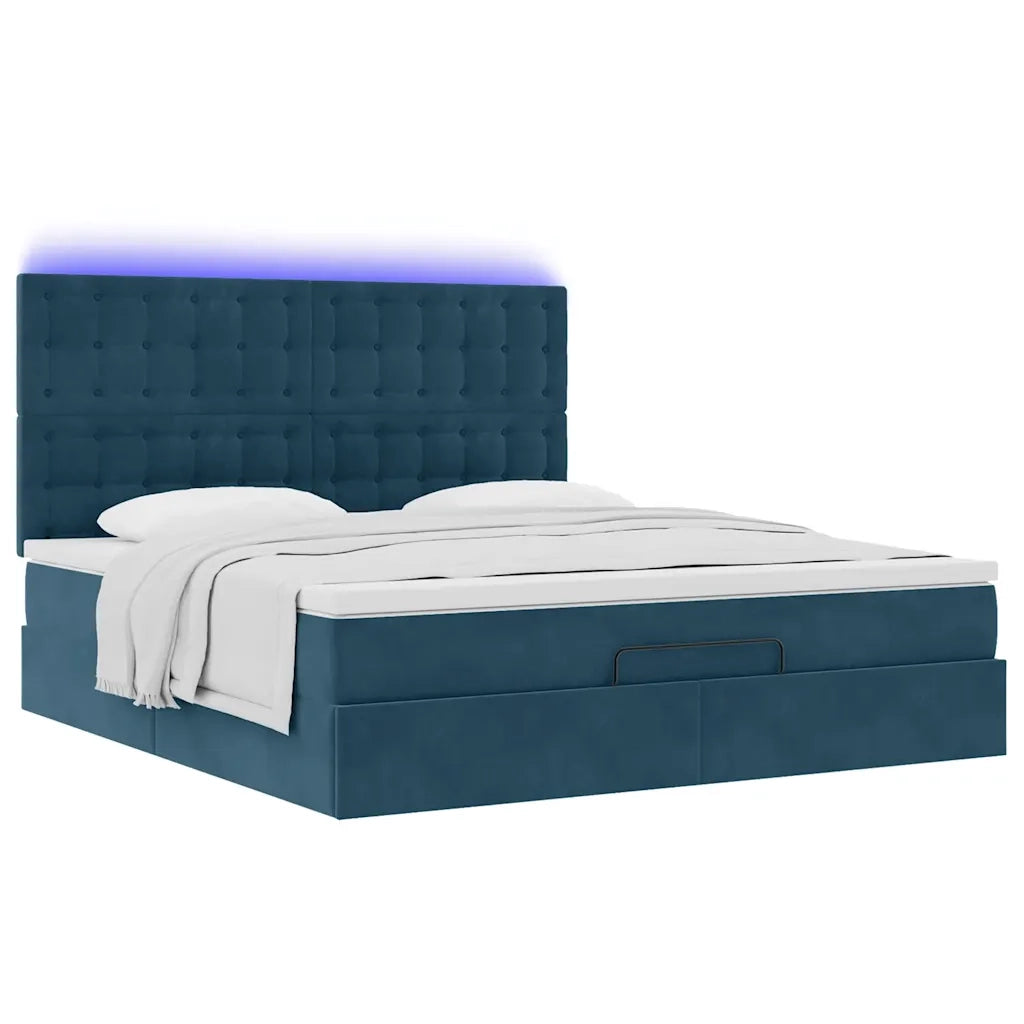 Struttura Letto Pouf con Materassi 160x200 cm Velluto 3314478