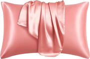 Set di cuscini in seta morbida e liscia - 2 pezzi - copertura per cuscino in seta imitazione - cuscino a imbuto - copertura per cuscini - copertura per cuscino rettangolare - rivestimento per letto - molto colorato - dimensioni 51x66cm