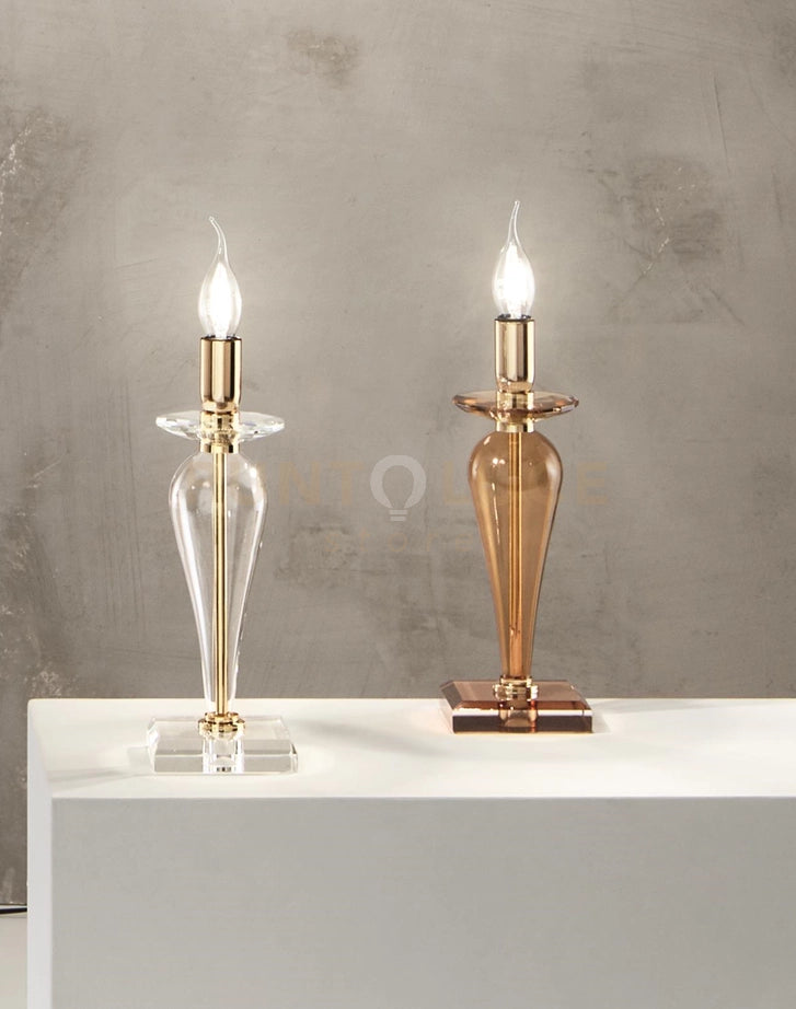 LUME PICCOLO PAGANINI CRISTALLO ORO 1 LUCE ATTACCO E14 H.32CM
