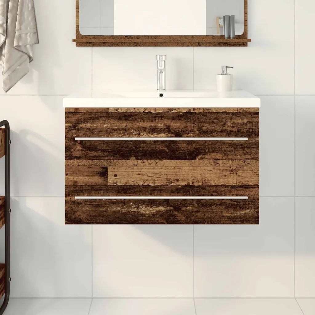 Mobile Lavabo | Armadio per Lavabo da Bagno 2 pz 80 x 38,5 x 48 cm