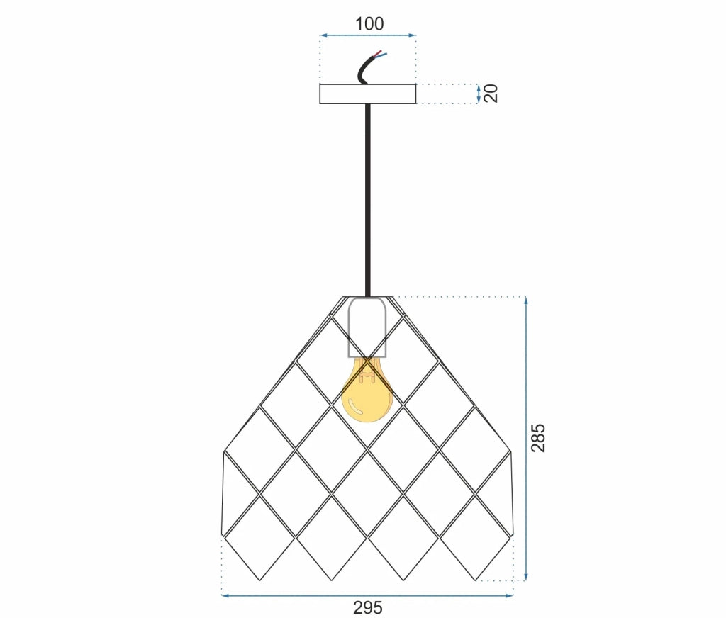 Lampada Da Soffitto Pensile Metallico Nero APP338-1CP