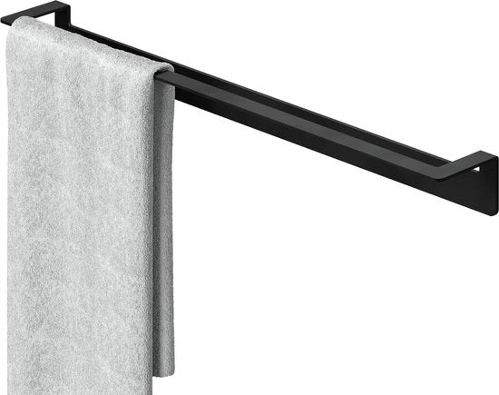 Supporto per asciugamano senza fori 60cm nero adesivo - supporto asciugamano bagno in acciaio inossidabile