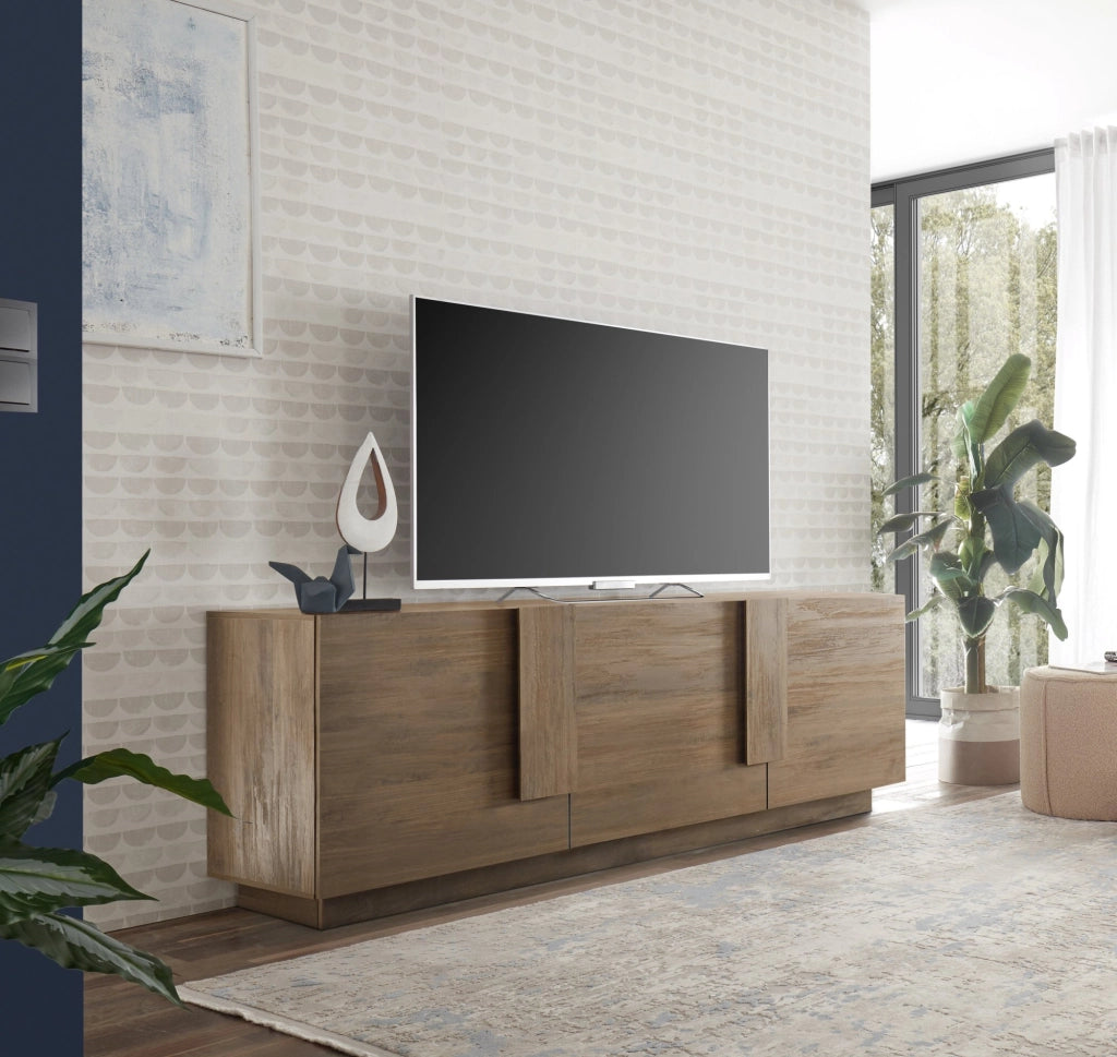 Vergonte, Mobile Porta tv 3 Ripiani, 182x44x63h cm Marrone Quercia
