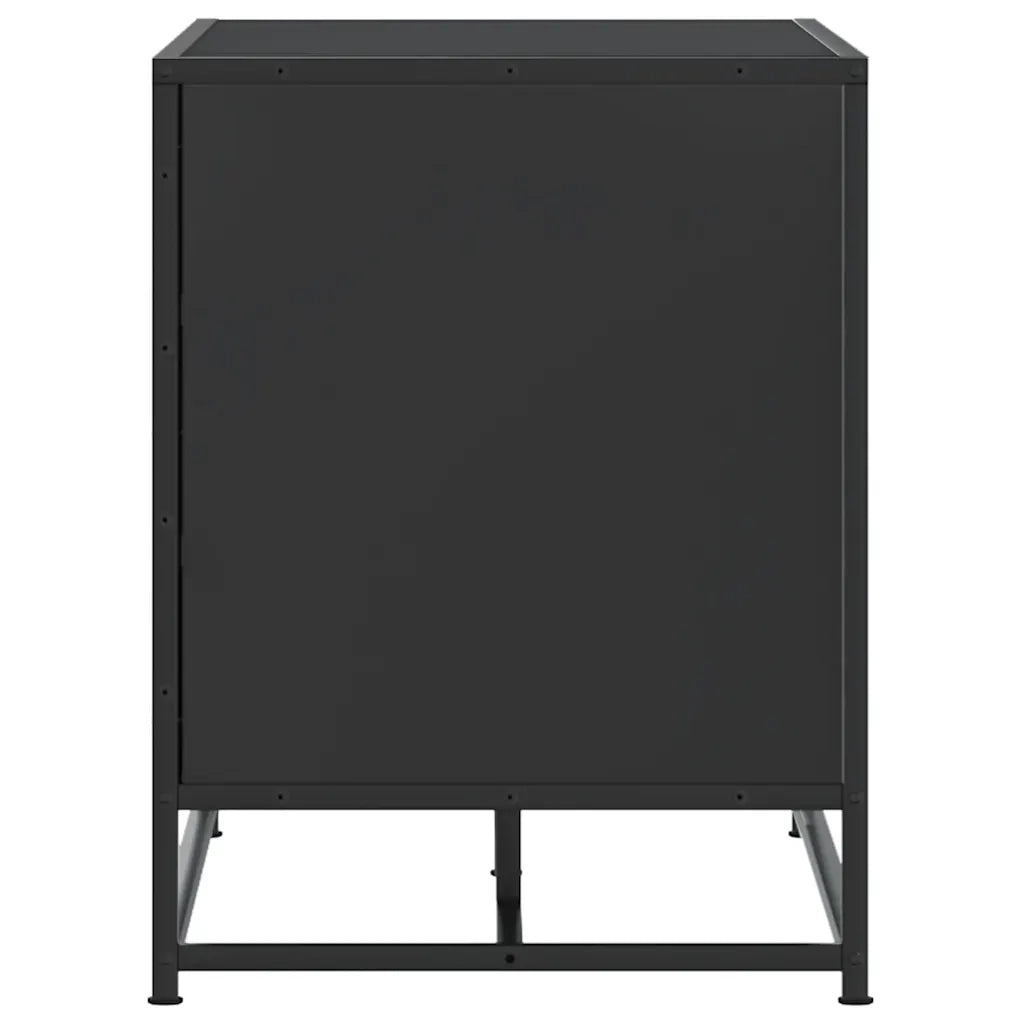 Scarpiera Nera 100x40x53,5 cm in Truciolato e Metallo 849214