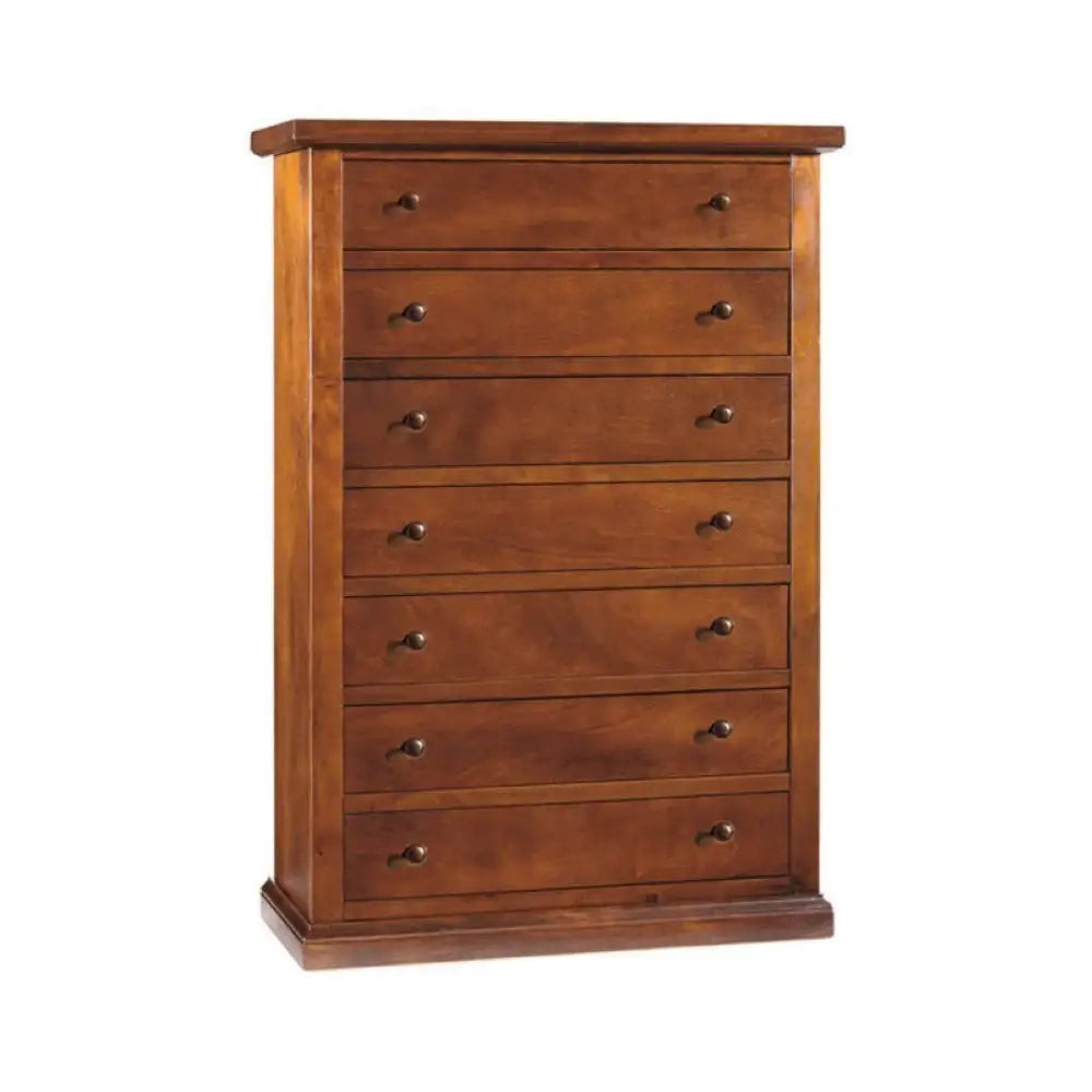 Cassettiera 7 cassetti arte povera in legno massello e mdf con rifinitura in noce 87x37x127 H